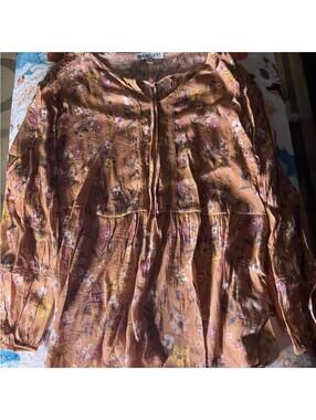 Floral Women's XL Top - Brown
